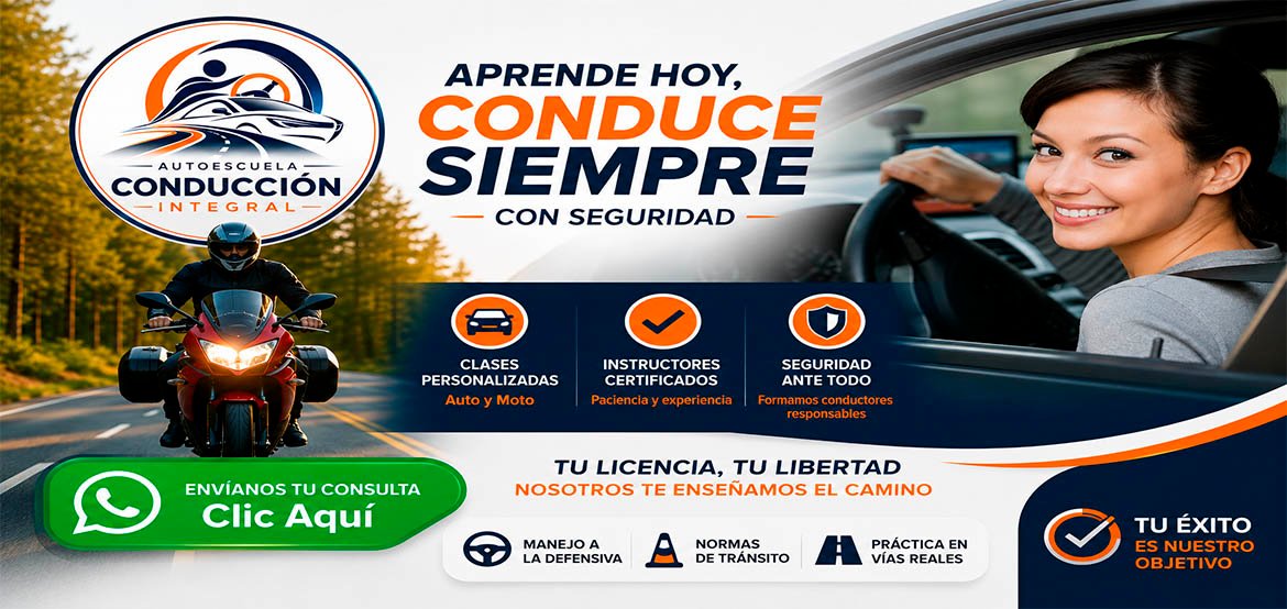 Auto escuela de manejo - moto banner