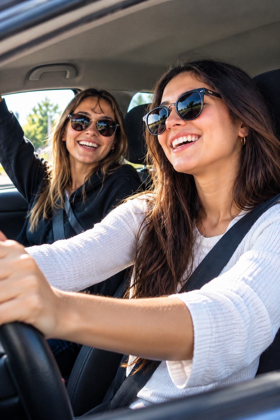 Alumno manejando el auto